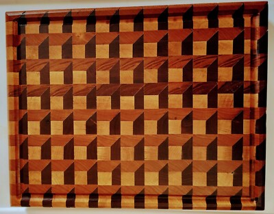 The Wood Doctor cutting boards, Handmade Optical illusion, End Grain 