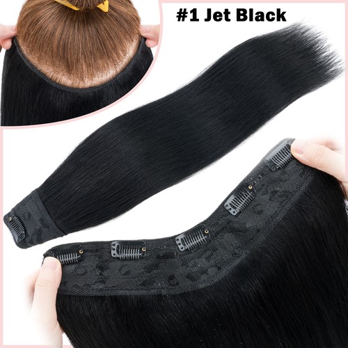 CLEARANCE Russian V-Shape Clip In Remy Human Hair Extensions One Piece Balayage - Picture 15 of 47
