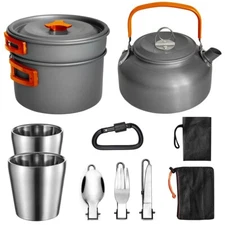 Portable Outdoor Camping Cookware Backpacking Hiking Cooking Pot Pans Equipment