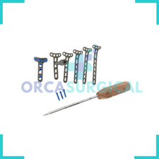 2.7mm Safety Locking 4 Hole Head T Plates 3 To 8 Holes With Screws 88 Pcs 2.7mm Safety Locking 4 Hole Head T Plates 3 To 8 Holes With Screws 88 Pcs
