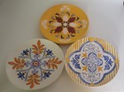 Martha Stewart Dolce Vita 8 1/2" Salad Plates Set Of 3 Macy's Blue Yellow Orange