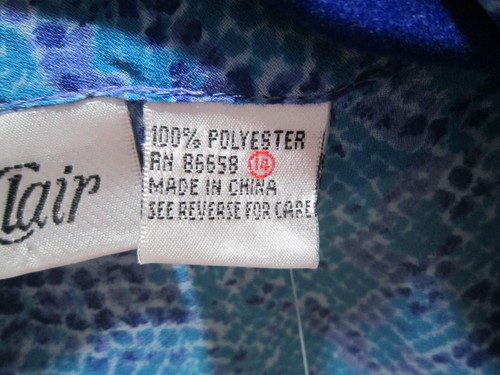 CAMICIA SMANICATA SCOLLO A V BLU STAMPA SERPENTE YVES ST. CLAIR DONNA NUOVA TAGLIA 14, NUOVA CON ETICHETTE - Foto 4 di 12