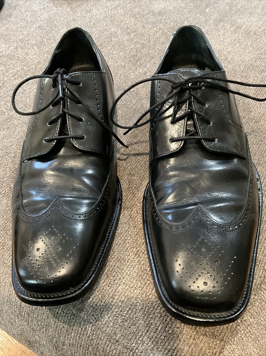 BOSTONIAN WING TIPS ALL LEATHER 12/M/BLACK OXFORD MADE IN  display picture 3