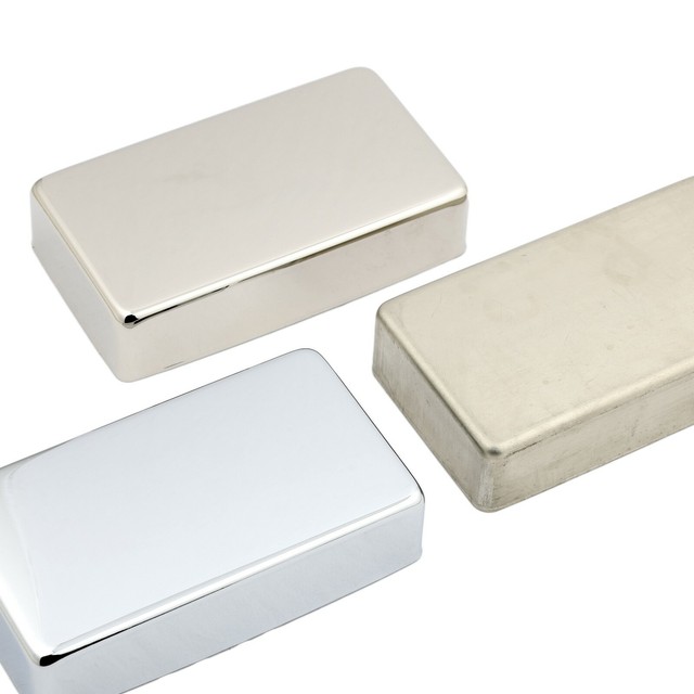 NICKEL SILVER Humbucker Guitar Pickup Cover No Hole RAW, NICKEL or