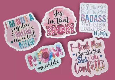 Mom Vinyl Stickers Fun Decorations For Laptops, Tablets, Windows, Mirrors, Mugs