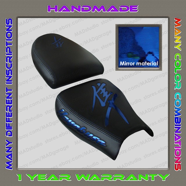 Custom Black+Bluechrome Seat Cover Suzuki Hayabusa 9907 (First