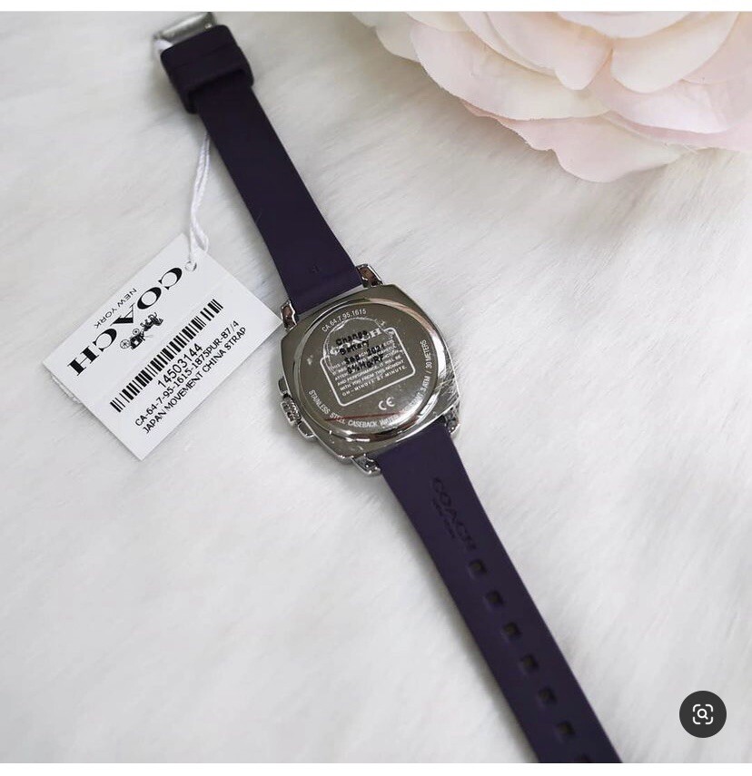 NWB 14503144 Purple Coach Women Boyfriend Logo-Embossed Rubber 
