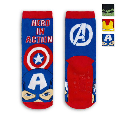 Marvel Avengers Captain America Iron Man Hulk 4585 Baby Non Slip Socks