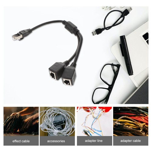 LAN Cable Adapter Ethernet Splitter Network Socket Double Unpowered - Afbeelding 8 van 10