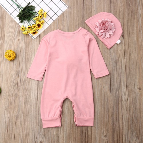 2PCS Newborn Baby Girl Clothes 3D Floral Long Sleeve Romper Jumpsuit Outfits - Picture 7 of 11