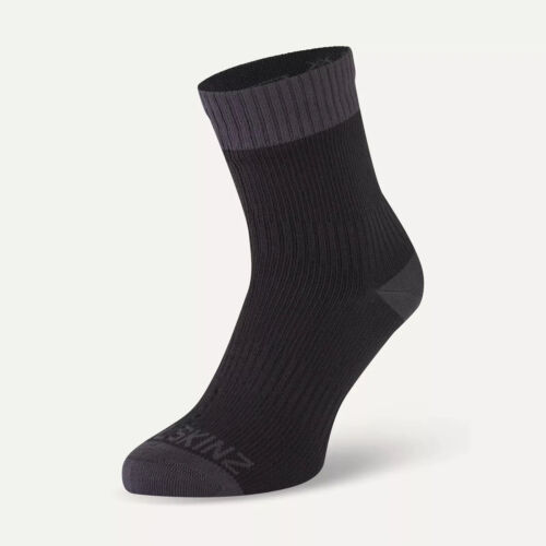 SealSkinz Wretham Waterproof Warm Weather Ankle Length Socks - Black / Grey - Picture 1 of 3