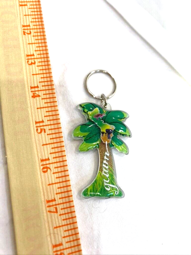 GUAM Palm Tree Keychain Plastic 4" - Picture 3 of 3