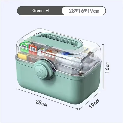 Large Capacity Portable First Aid Kit and Medicine Organizer Box