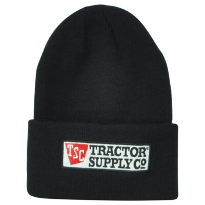 #ad TSC Tractor Supply Co Black Cuffed Winter Adults Unisex OSFA Acrylic Beanie Knit $18.36
