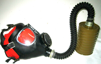 Gasmaske Fetisch Black Style Gummischlauch  Filter  Prepper  Poppers