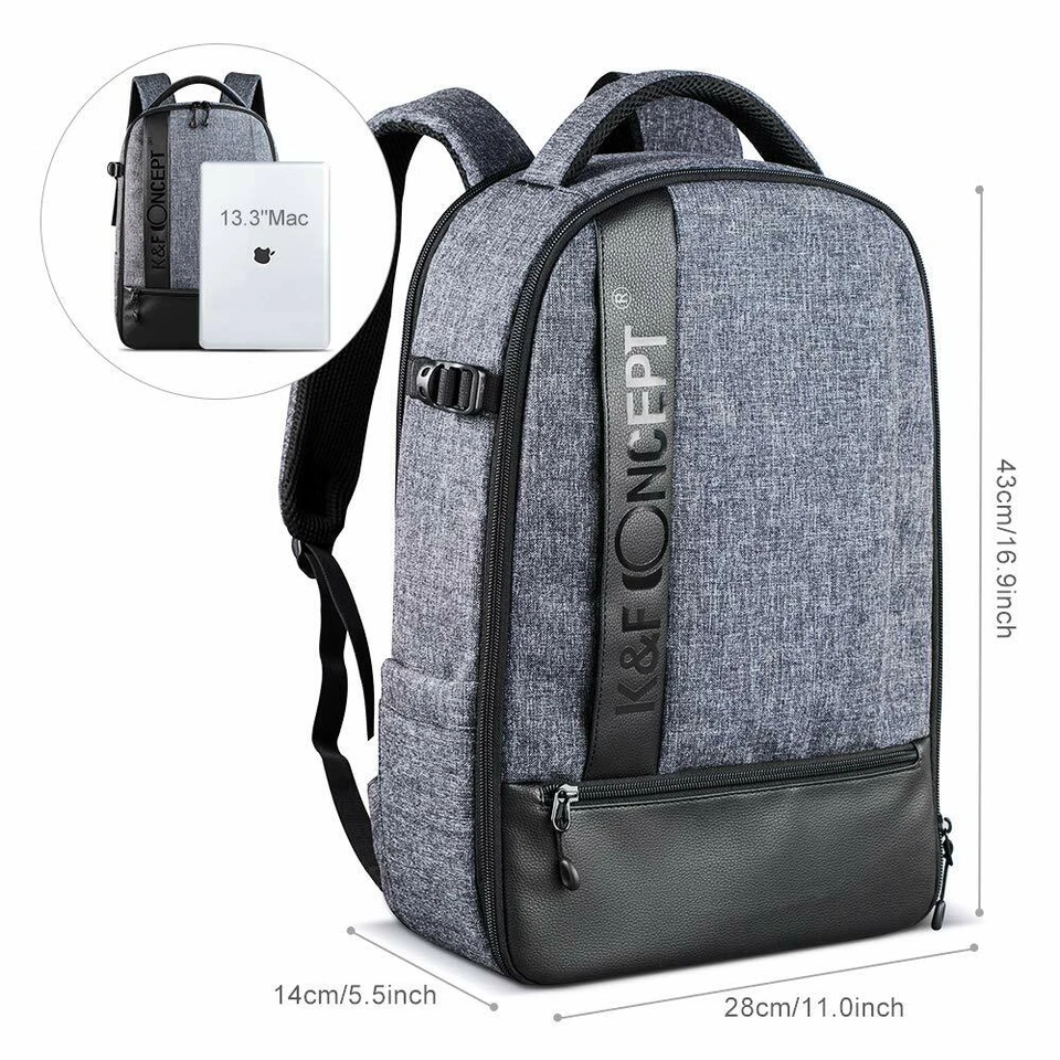 K&FConcept Camera Backpack Professional Large Bag Laptop Waterproof for DSLR SLR - Image 2 of 4