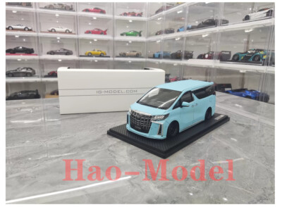 IG 1:18 TOYOTA Alphard H30W Limited Resin Model Car Diecast Hobby Ornaments Blue