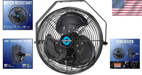 12 Inch Water-Resistant High Velocity Wall Mount Fan for Indoor & Outdoor Use - Picture 2 of 10
