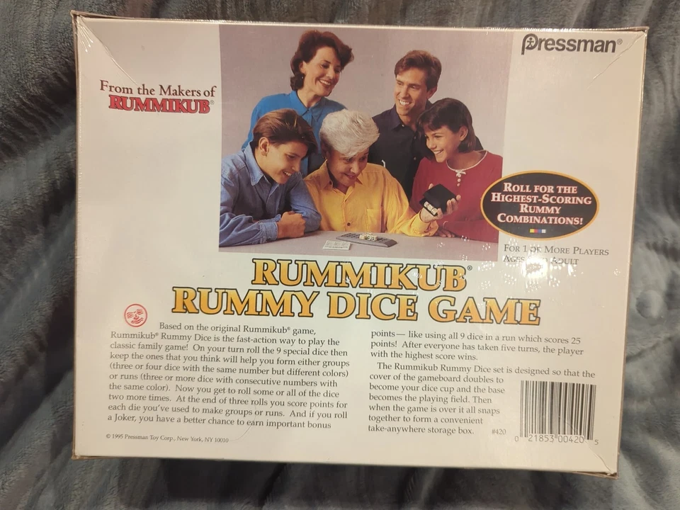 Pressman Rummikub Rummy Dice Game Vintage 1995 Brand NEW Sealed - Image 2 of 2