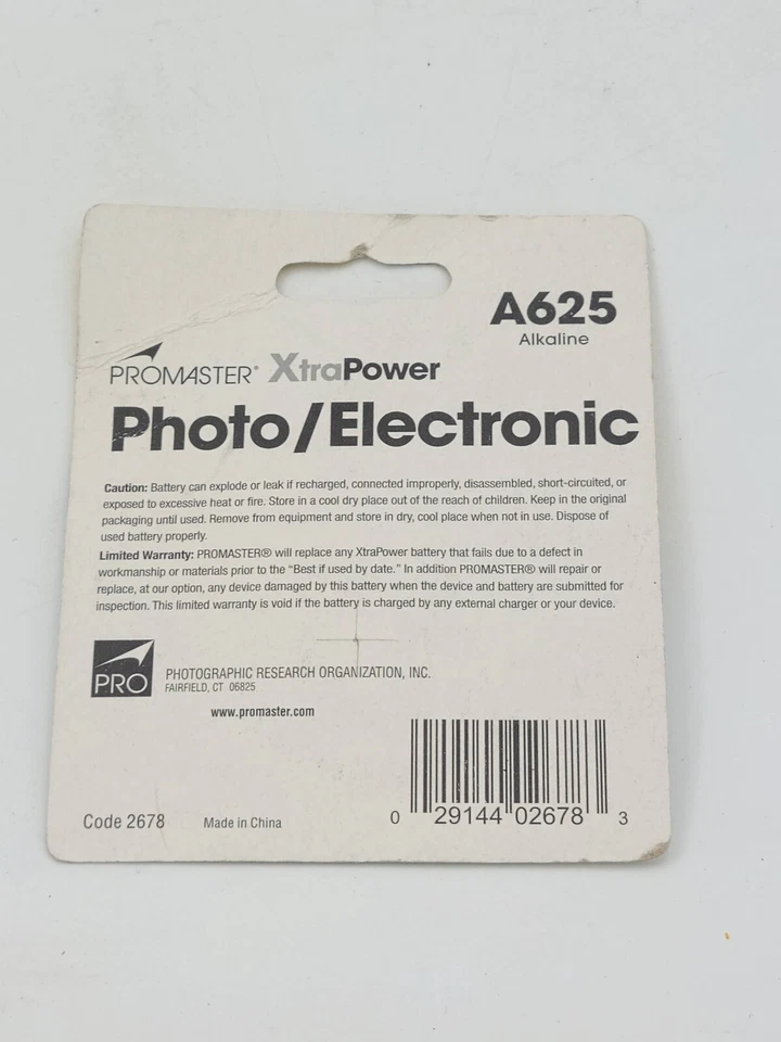 Batería alcalina tradicional para fotos ProMaster XtraPower A625 Foto 2 de 2