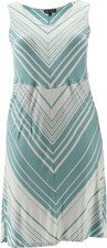 DG2 Diane Gilman Striped Knit Tank Midi Dress Jade 2X NEW (552)