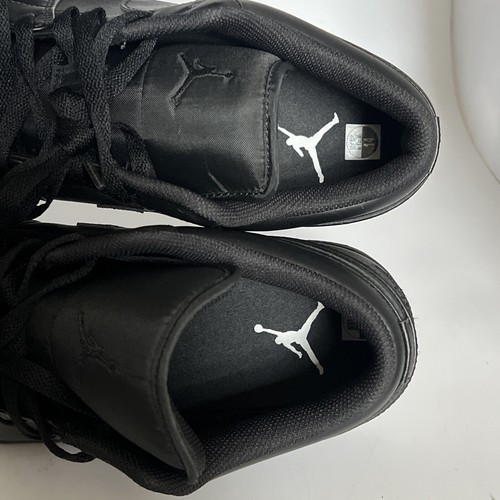 Nike Air Jordan 1 Low Shoes Triple Black 553558-093 Men's Slightly Used Sz 14 - Picture 7 of 11