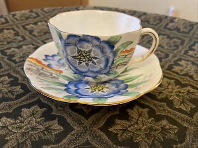 TAYLOR & KENT BONE CHINA TEACUP & SAUCER LONGTON ENGLAND