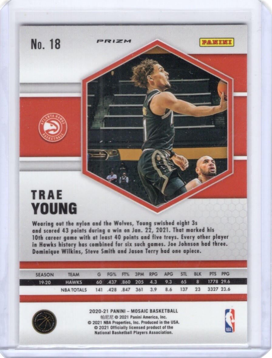 2020-21 Panini Mosaic Pink Camo Trae Young Atlanta Hawks #18 | eBay