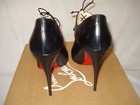 100% AUTH NEW WOMEN LOUBOUTIN CORSITA 100 KID BLACK CUTOUT BOOTIE/HEELS US 11 — photo 7