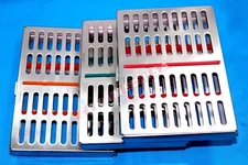 NEW GERMAN 3 DENTAL AUTOCLAVE STERILIZATION CASSETTE BOX TRAY FOR 10 INSTRUMENT