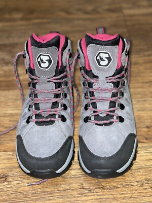 FOXELLI KINGTEX Gray Black Magenta Suede Hiking Boots
