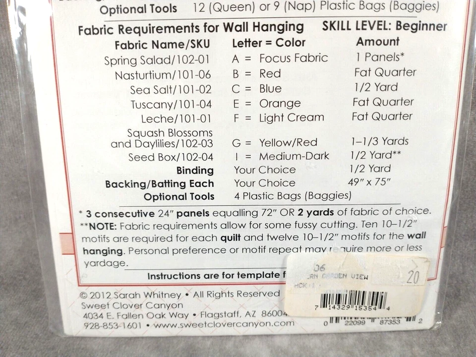 "Garden View" Quilted Bontanical Objets d'Art Quilt Pattern Only Pieced Panels - Image 4 of 4