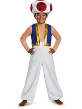 Child's Boys Deluxe Super Mario Brothers Toad Mushroom Companion Costume