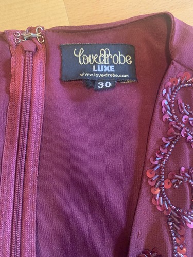 Bordeaux Fest - Party Abendkleid von“ Love-drobe-Luxe“/Gr.30 Entsp.48 mit Perlen - Bild 7 von 20