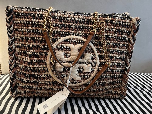 ella raffia chain tote