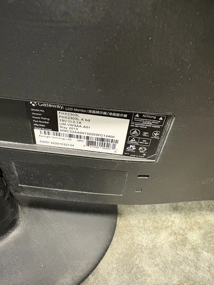 GATEWAY FHX2303L 23-inch LCD Monitor Stereo Speakers (NO POWER BRICK) - Image 4 of 4