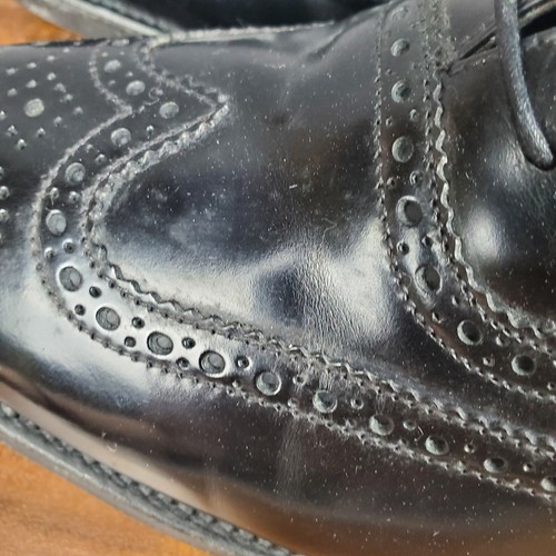 Charles Tyrwhitt Oxfords Mens 8 US 7 UK Black Leather Wingtip Brogue Dress Shoes - Picture 8 of 12