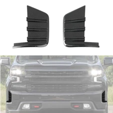 Carbon Fiber Front Bumper Cover Trim Accessories For Chevy Silverado 1500 2019+