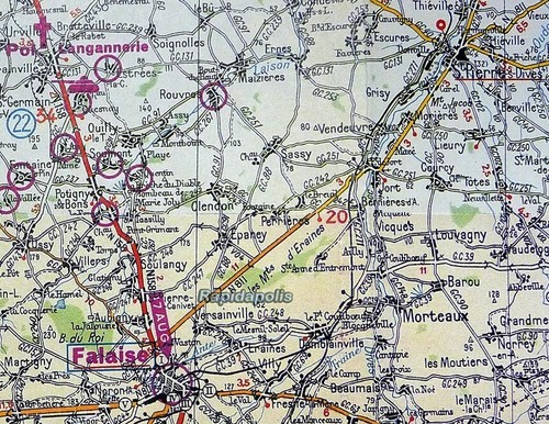 1984 Reprint of the Michelin BATTLE OF NORMANDY D-Day Color Map - Bild 10 von 13