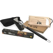 Ultimate BBQ Grill Gift Set: Grill Brush, Wooden Scraper, and Grill Mats