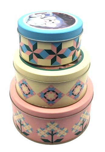 Lata Metálica Vintage Flores 2uds Almacenaje Chocolates Manzana Cereza Rosa