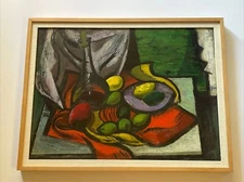 Mid Century Abstract Painting Cubist LISTED Antique Modernism HAROLD KRAMER