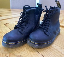 Dr. Martens 1460 T Kids Unisex Black Combat Boots Sz 8 US/ 7UK/24 EU
