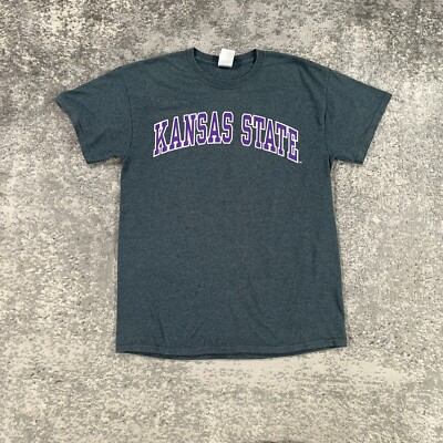 Vintage Kansas Sate Wildcats Shirt Mens Medium Grey Crew Neck Y2K Spellout Logo
