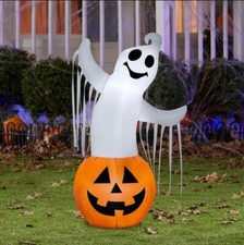 Airblown Inflatable Halloween Ghost In Pumpkin 3.5 Ft Tall LED Plug In Blow Up