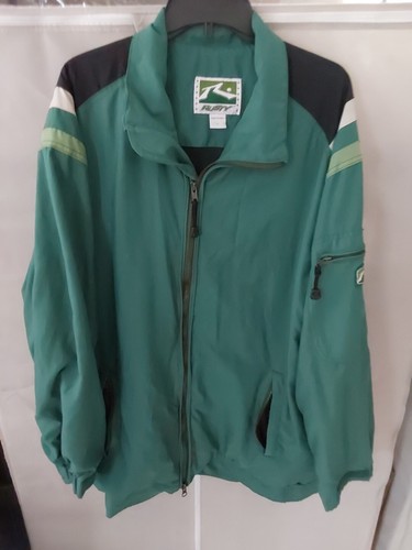 VINTAGE Rusty Jacket Mens Green Windbreaker Coat Full Zip Size Large