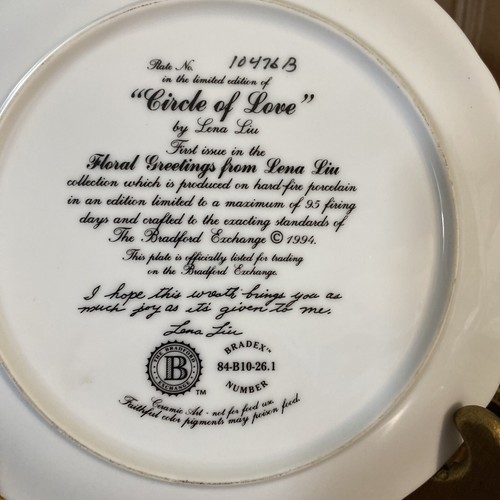 Circle Of Love Floral Greetings Lena Liu 1994 Teller Bradford Exchange - Bild 6 von 6