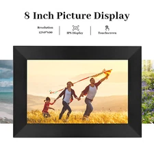 Smart Digital Picture Frame WiFi 8 Inch IPS TouchScreen for Video/Picture 16GB