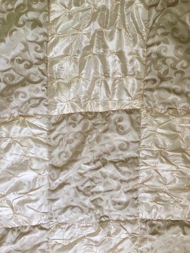 Sweet Jojo Designs BABY BLANKET Crib Bedding QUILT COVERLET SATIN BEIGE IVORY - Picture 3 of 6