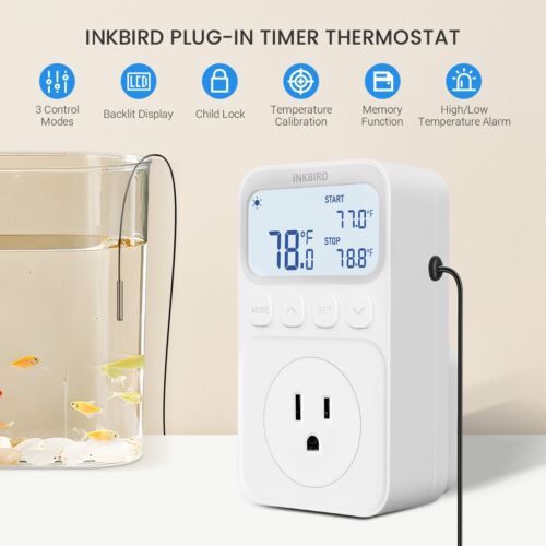 Digital Thermostat Steckdose Stecker Temperaturregler Steckdose 120V Heizung Kühler - Bild 4 von 11